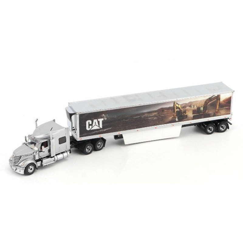 [ Pre-order ] DM85769 Diecast Masters 1:50 International Lone Star Sleeper Tractor Head with Construction Equipment Wrapping Trailer