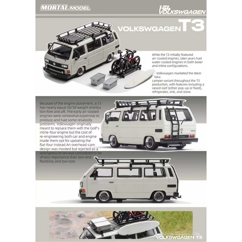 (PRE-ORDER) Mortal 1:64 VW T3 Lowrider w/ BBS Wheels Matte White