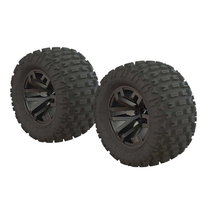 Dboots ‘Fortress MT’ Tire Set Glued Gun Metal (2) ARA550086