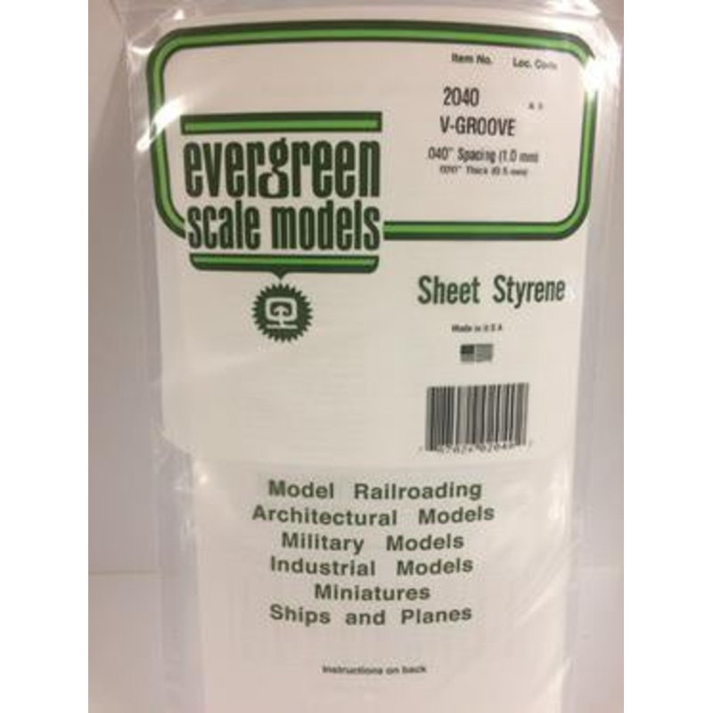 Evergreen #2040 – .040 Opaque White Polystyrene V Groove Siding