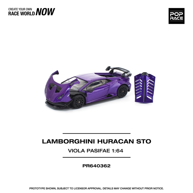 (PRE-ORDER) Pop Race 1:64 Lamborghini Huracan STO Viola Pasifae PR640362