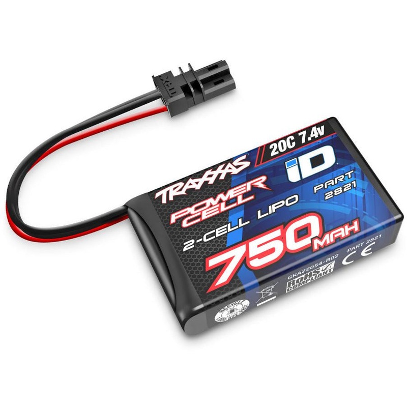 Traxxas Battery LiPo (1): 750mAh 2S 7.4V 20C – TRA2821