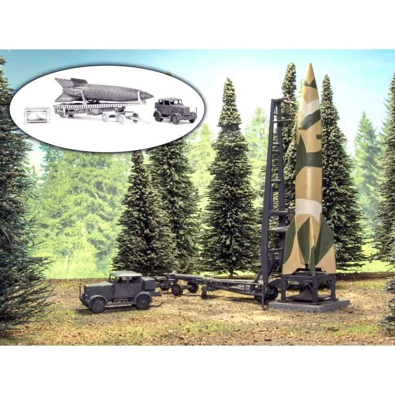 V2 with Meiller wagon and Hanomag tractor – unpainted