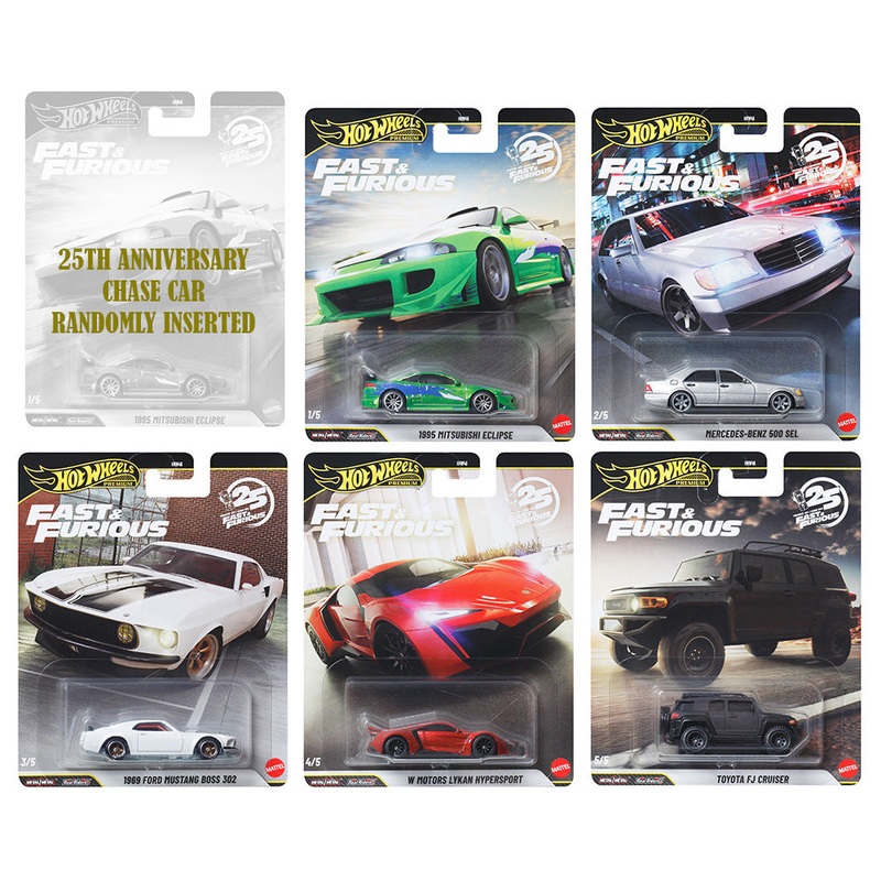 (PRE-ORDER) Hot Wheels Premium 1:64 Fast & Furious 2025 Mix N 25 Years Complete Set 1-5