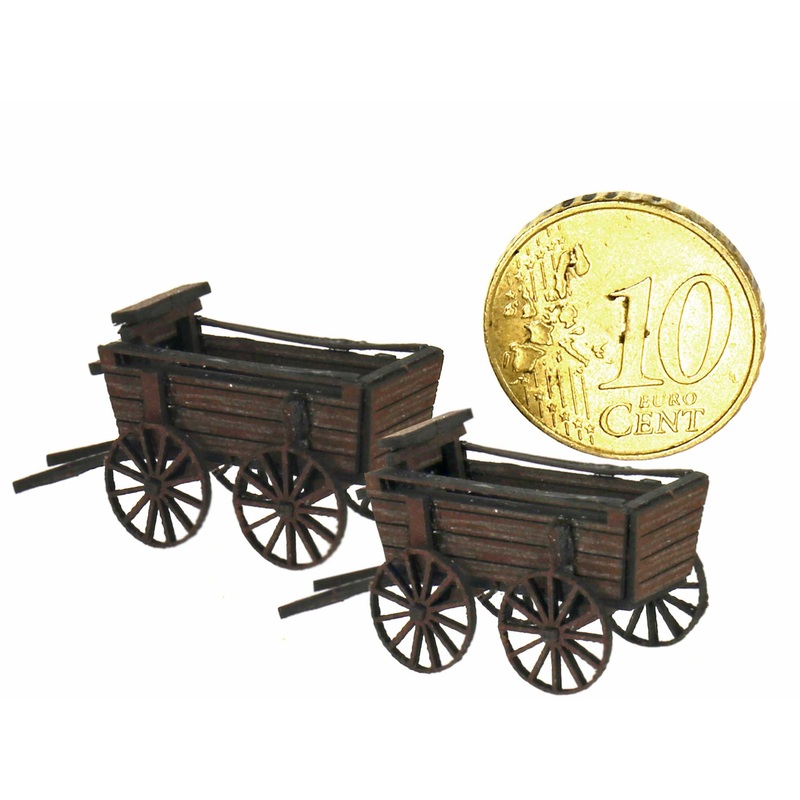 4 wheeled cart, set of 2