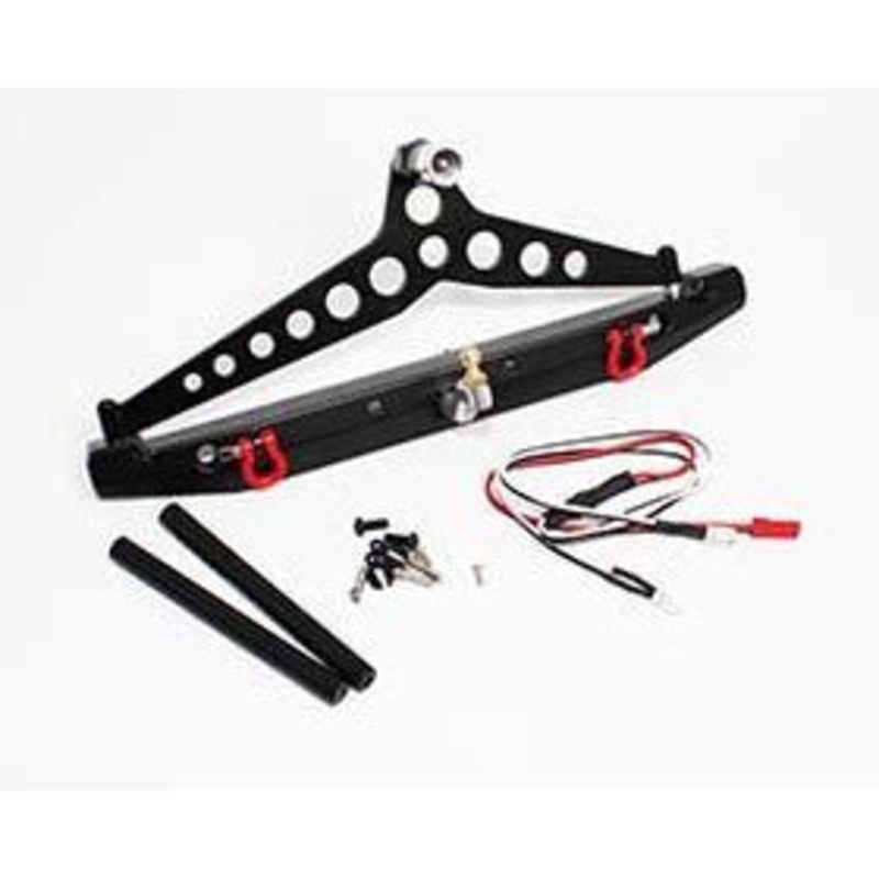 APS28011K Rear Bumper w/Spare Tire Holder and LED’s for TRX-4 Black