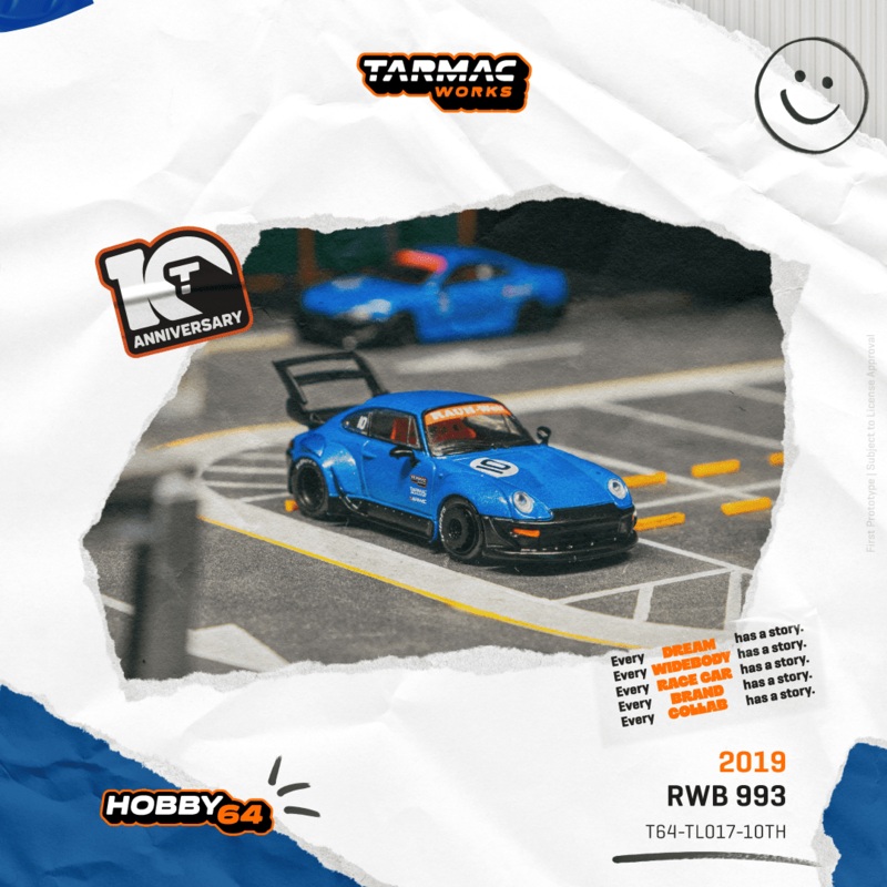 (PRE-ORDER) Tarmac Works 1:64 RWB 993 Tarmac Works 10th Anniversary