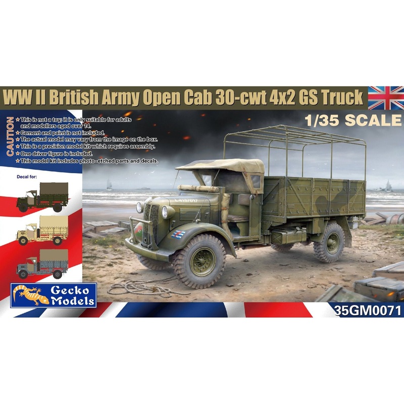 WWII British Army Open Cab 30-cwt 4×2 GS Truck 1/35 #35GM0071 by Gecko Models