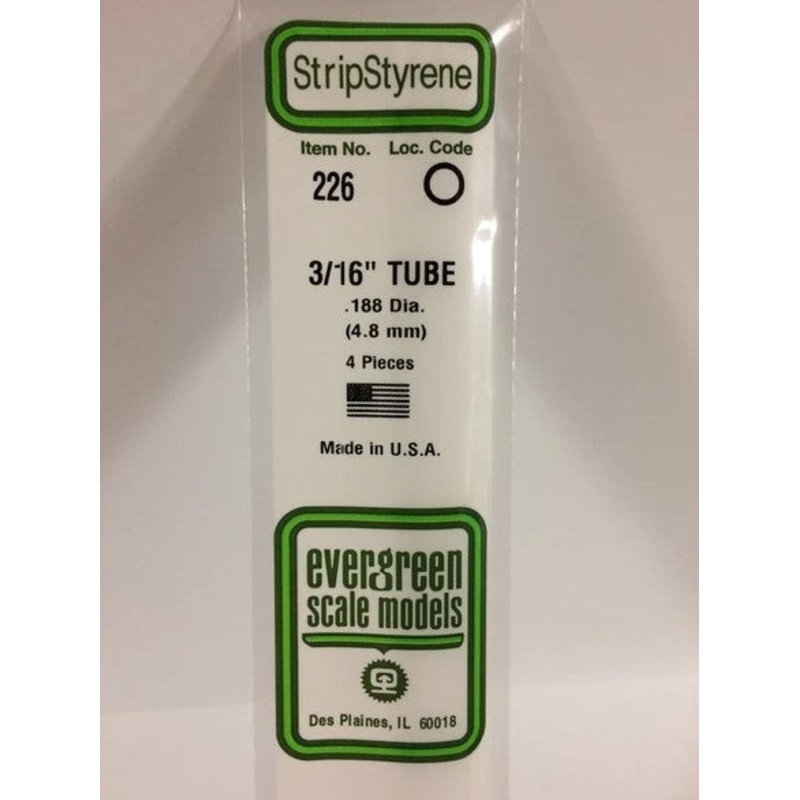 Evergreen 226 .187 / 4.7mm OD Tube (4pcs)