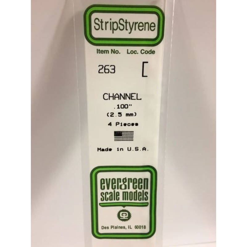 Evergreen 263  .100 / 2.5mm Channel (4pcs)