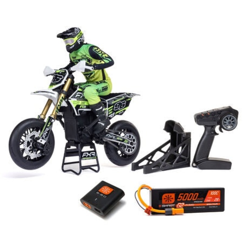 Losi Promoto-SM FXR Supermoto RTR 1/4 Brushless Motorcycle (White/FRX) w/2.4GHz Radio, Battery & Charger – LOS-2310