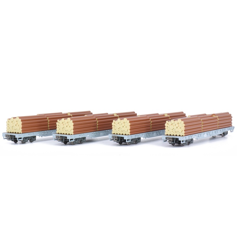 Rhaetian Railway stake wagon with wood load, freight train 4-part, Ep. V/VI
