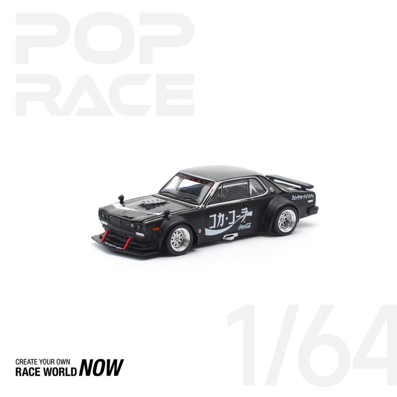 (PRE-ORDER) Pop Race 1:64 Nissan Skyline GT-R DRIFT (HAKOSUKA) – COCA COLA ZERO JP BLACK CHROME