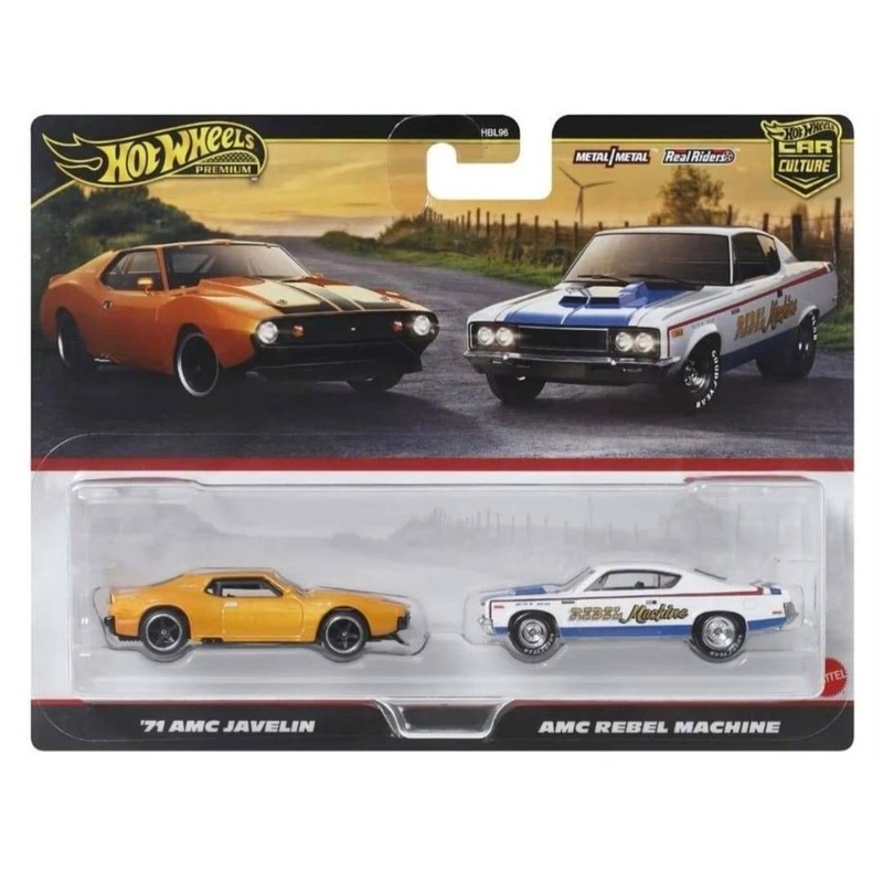 Hot Wheels Premium 1:64 2 Pack 71 AMC Javelin / AMC Rebel Machine