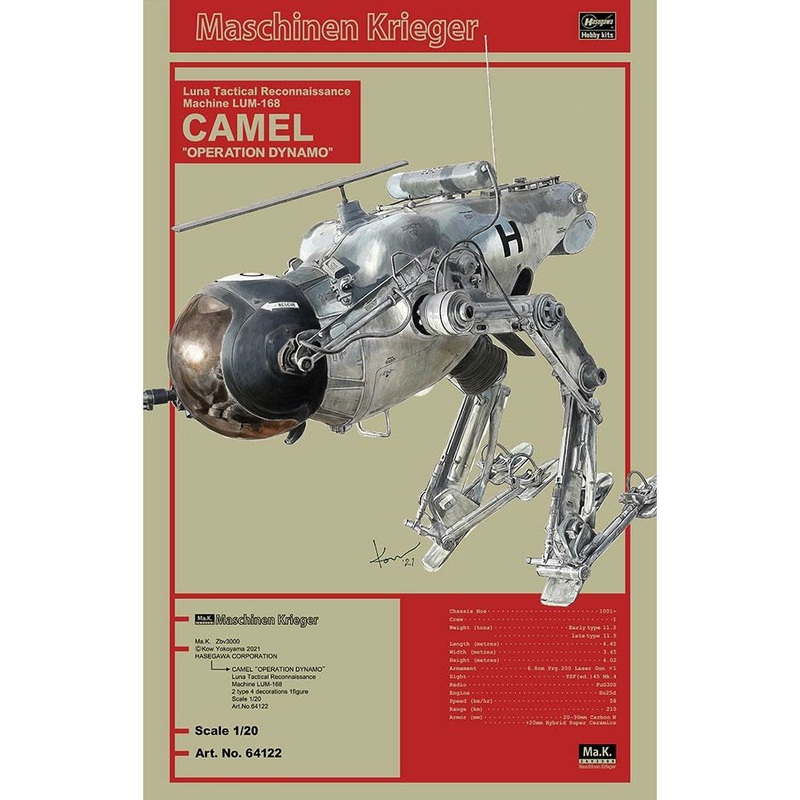 Luna Tactical Reconnaissance Machine LUM-168 Camel Operation Dynamo 1/20 Ma.K. Model Kit #64122 by Hasegawa