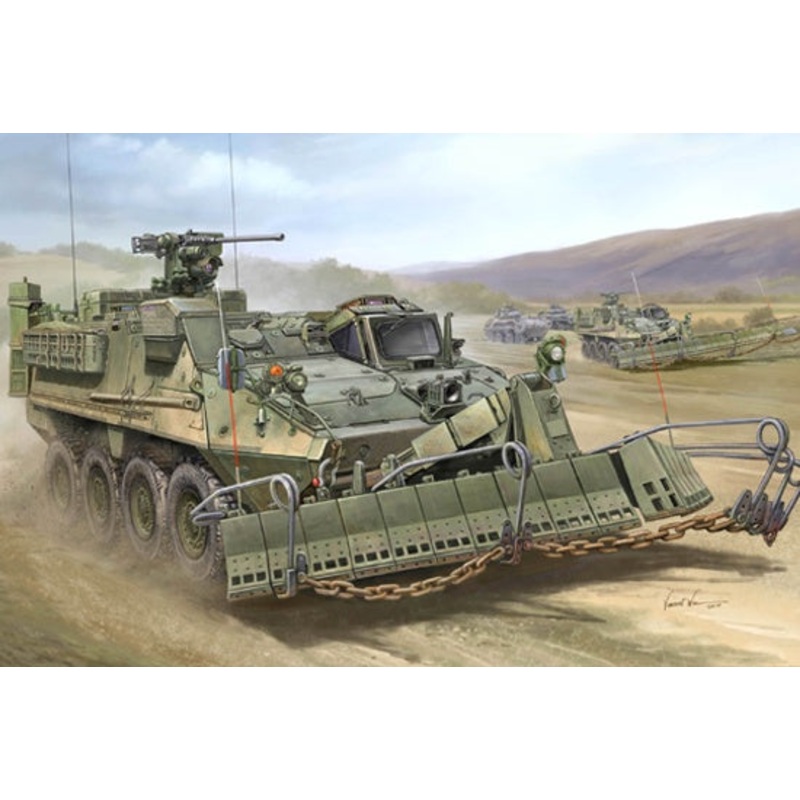 M1132 Stryker Engineer Squad Vehicle w/SMP-Surface Mine Plow/AMP #01575 by Tumpeter
