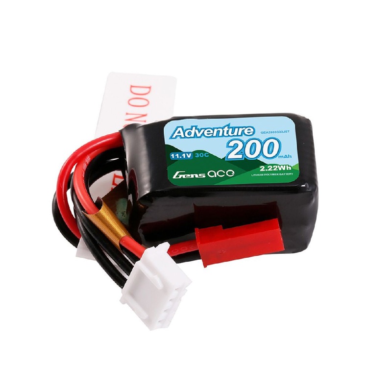 Gens Ace 3S 30C Adventure LiPo Battery Pack (11.1V/200mAh) w/JST Connector – GEA2003S30JST