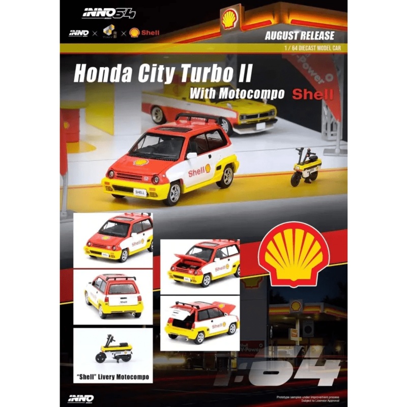 INNO64 1:64 Honda City Turbo II w/ Motocompo Shell