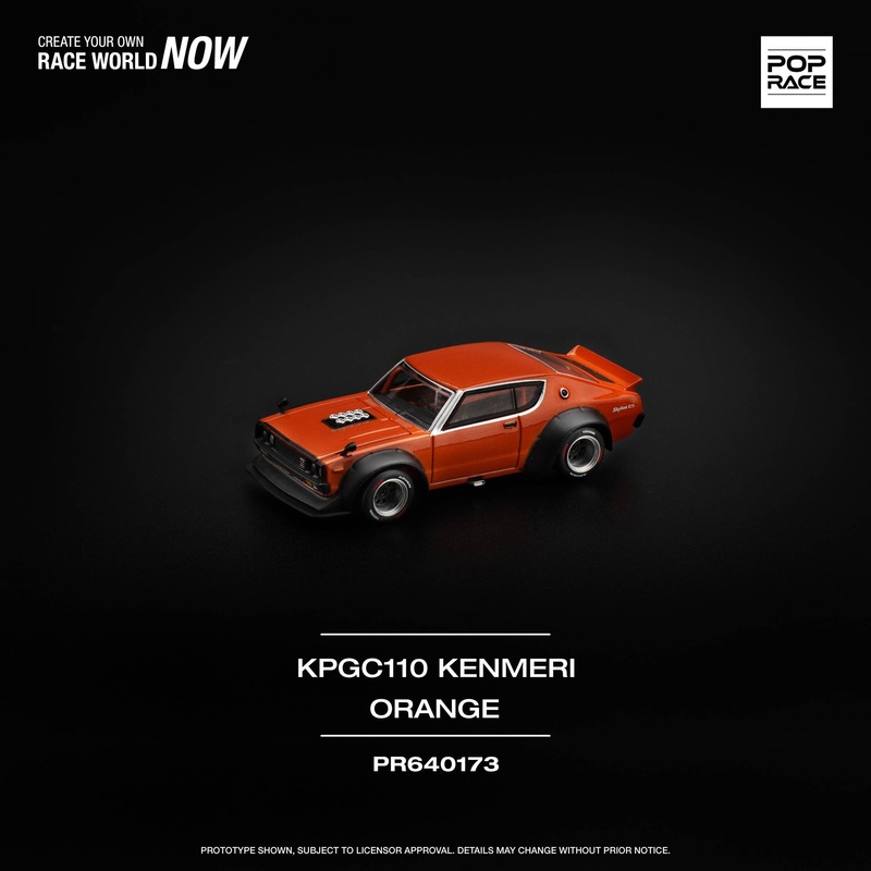 Pop Race 1:64 Nissan Skyline GT-R V8 Drift (KENMERI) Orange