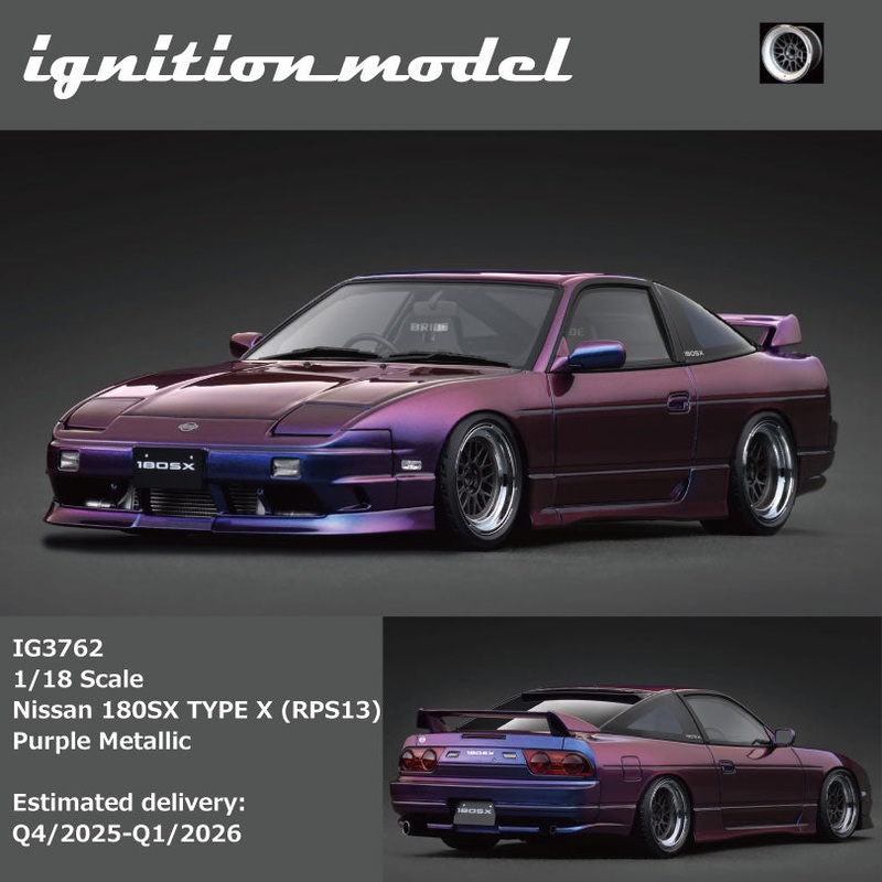 (PRE-ORDER) Ignition Model 1:18 Nissan 180SX TYPE X (RPS13) Purple Metallic