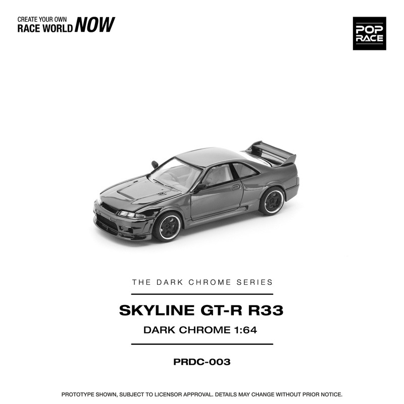 (PRE-ORDER) Pop Race 1:64 Nissan R33 GTR DARK CHROME