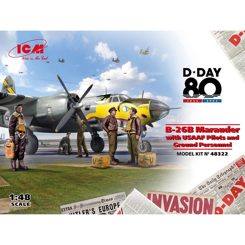 B-26B Marauder with USAAF Pilots and Ground Personnel 1/48 #48322 by ICM