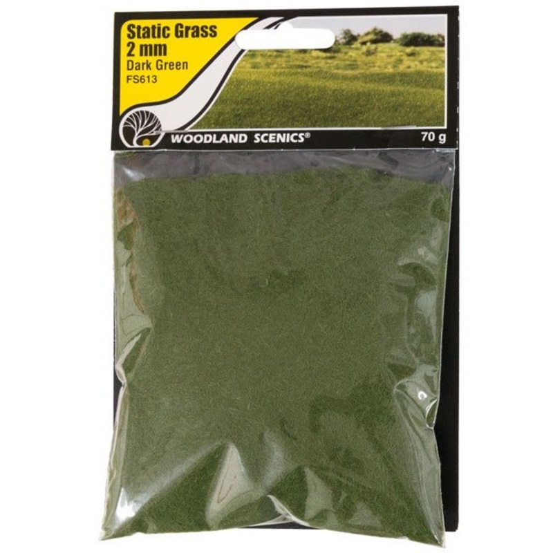 Woodland Scenics Static Grass – 2mm (Dark Green) WOO613