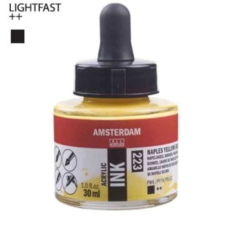 Amsterdam Acrylic Ink # 223 Naples Yellow Deep