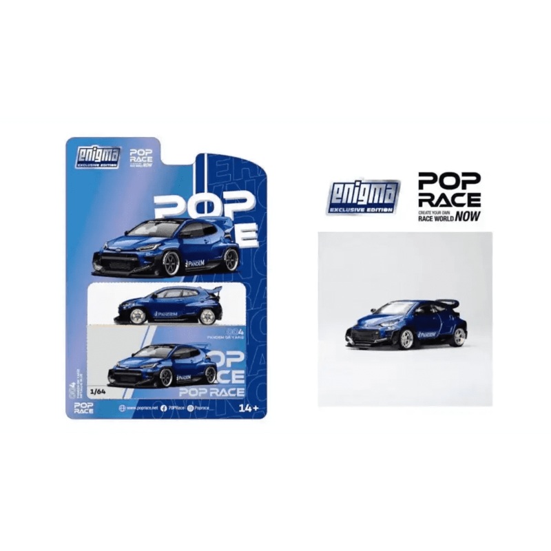 Pop Race x Enigma 1:64 Pandem GR-Yaris Metallic Blue