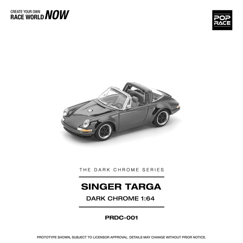 (PRE-ORDER) Pop Race 1:64 Porsche Singer Targa DARK CHROME