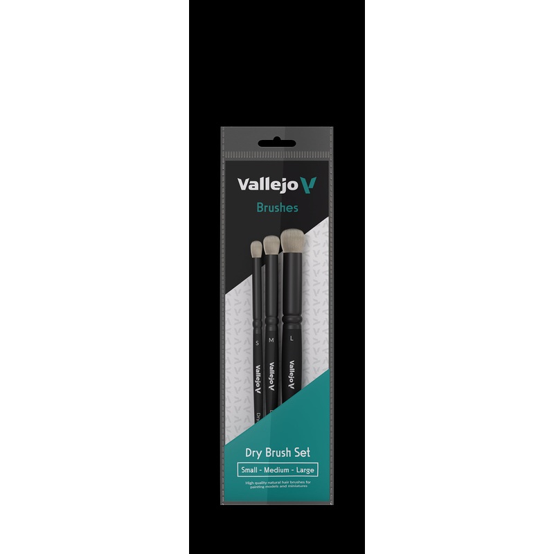Vallejo Brush Set B07990 Dry Brush Set Natural Hair