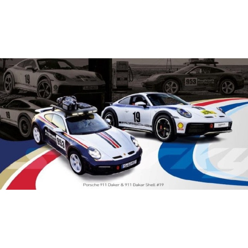 YCOMBO64016 Tiny Sparky 1:64 Porsche 911 Daker Shell #19 Set of 2 model car