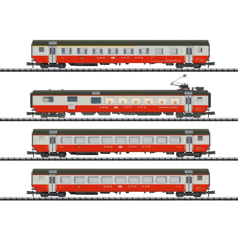 Passenger Car Set Express Train Cars Swiss Express Part 1 SBB Ep.IV 4-part
