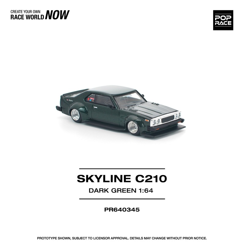 (PRE-ORDER) Pop Race 1:64 Nissan Skyline C210 Dark Green