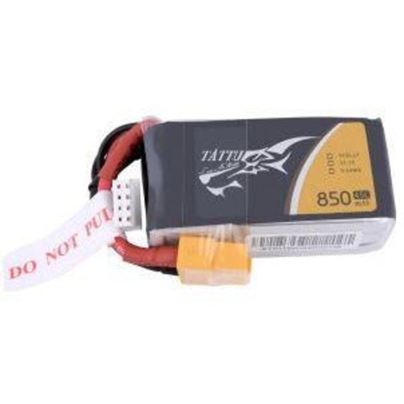 Tattu – 241 – 850mAh 3S1P 11.1V 45C LiPo XT60 Plug Soft Case 60x30x22mm