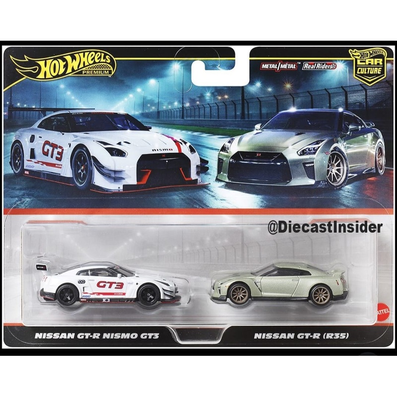 Hot Wheels Premium 1:64 2 Pack Nissan GT-R Nismo GT3 – Nissan GTR R35