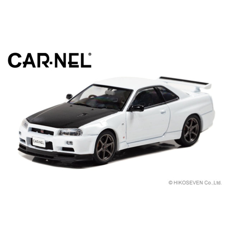 [ Back-order ] CAR-NEL CN430001 1:43 Nissan Skyline GT-R VspecII N1 2000 White model car