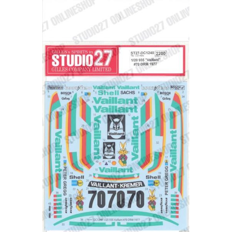 [ Back-order ] Studio27 DC1248 1:20 935 Vaillant #70 DRM 1977 for T Original Decals