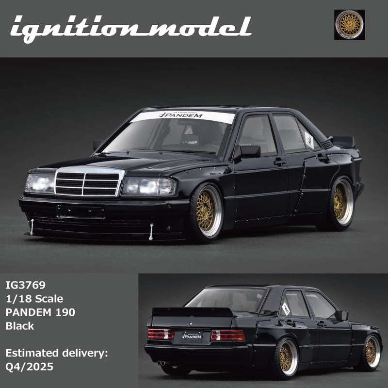 (PRE-ORDER) Ignition Model 1:18 PANDEM Mercedes 190E Black IG3768