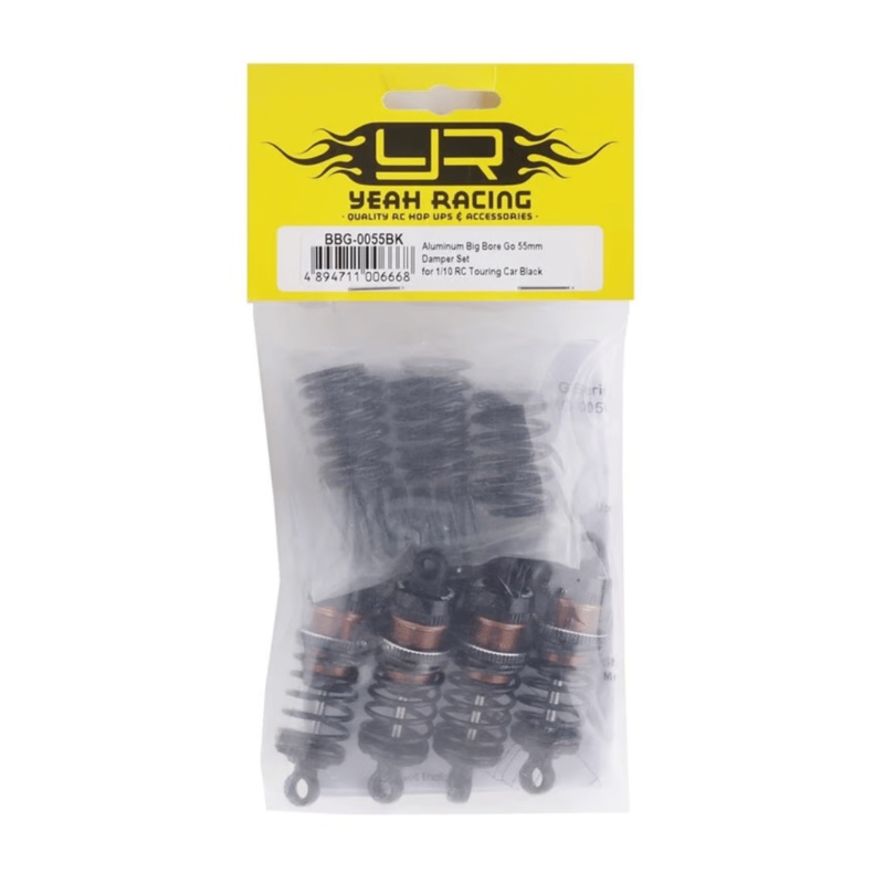 Yeah Racing Aluminum Go Big Bore Touring Shocks (4) (55mm) – Assorted Colours