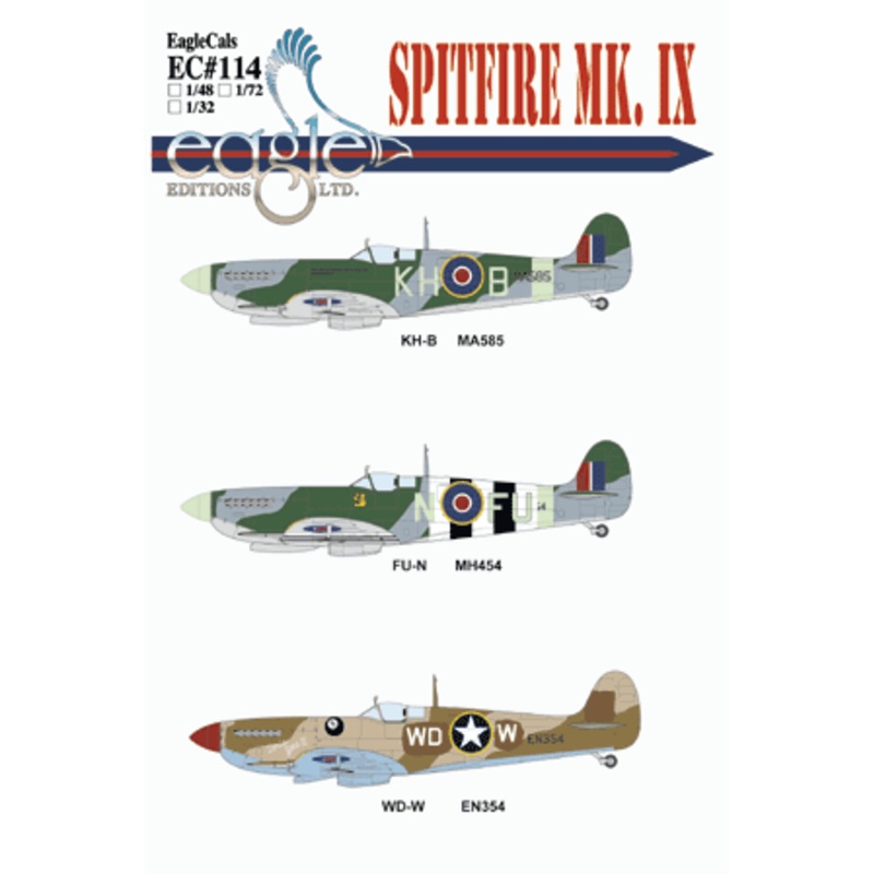 Eagle Editions Decal Set 1/72 Spitfire Mk. IX Part 1 EC114-72