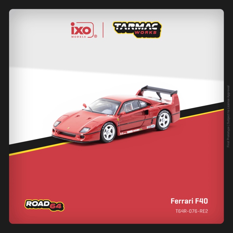 (PRE-ORDER) Tarmac Works x IXO 1:64 Ferrari F40 Red