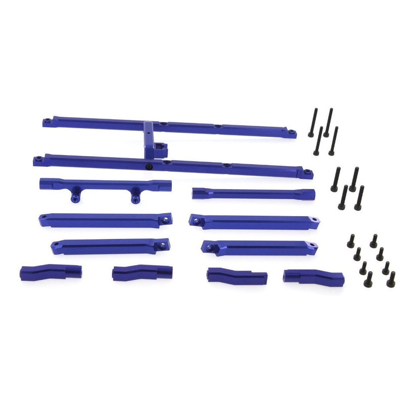VEN4384B Atomik X-Maxx Alloy Chassis Top Brace, Blue. Replaces TRA7714X