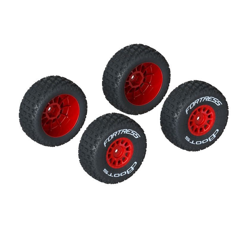 Arrma Mojave Grom dBoots ‘Fortress’ Pre-Mounted Off-Road Tires (Red) (4) w/12mm Hex – ARA550116