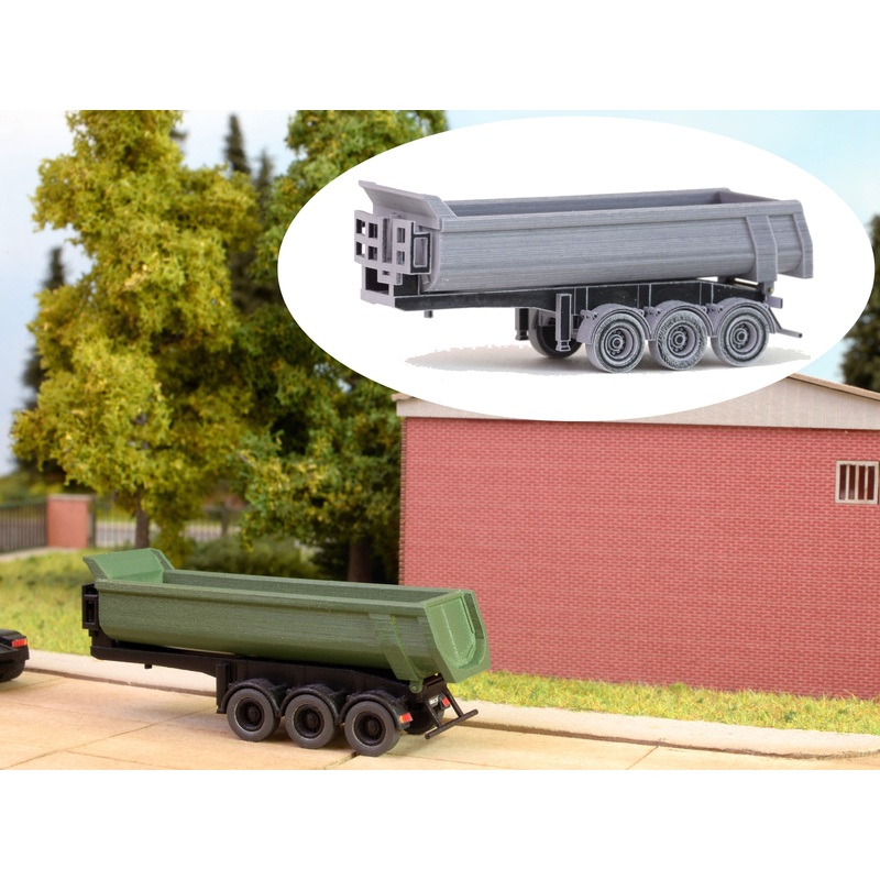 Trailer round trough semi-trailer