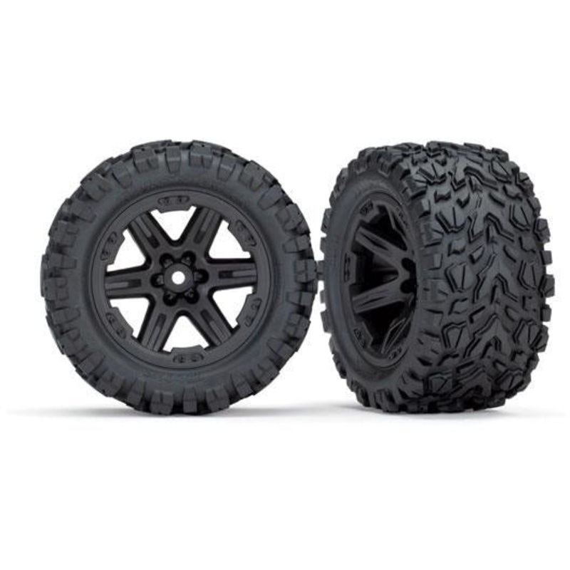 Traxxas Tires & Wheels, Assembled, Glued (2.8′) (Rustler 4X4) – TRA6773