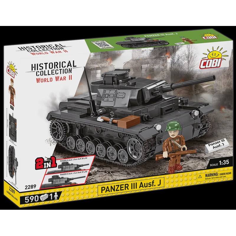 Cobi Historical Collection WWII: Hc WWII Panzer III Ausf.J 590 PCS