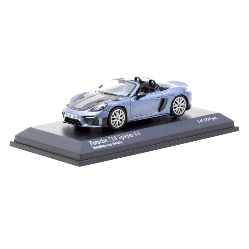 Minichamps X Tarmac Works 1:64 Porsche 718 Spyder RS Vanadium Grey Metallic