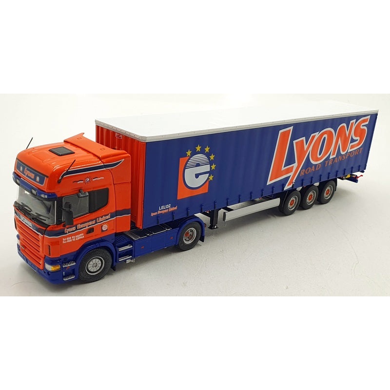 Universal Hobbies 1/50 Scale Diecast 5610 – Scania Lyons Truck – Orange/Blue