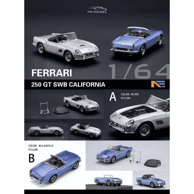 YM Model Advanced 1:64 Ferrari GTB 250 SWB California